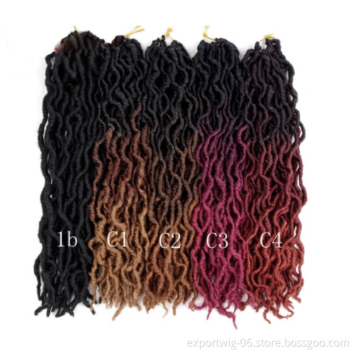 New Fashion Factory Price Synthetic Gypsy Locs Wavy Curly Crochet Braid Hair Goddess Faux Locs for Women